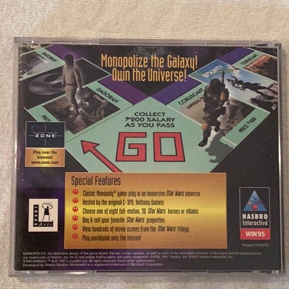 Star Wars Monopoly The CD ROM Edition Used - Picture 3 of 3